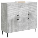 vidaXL Buffet Gris béton 89 x 34 5 x 80 cm Bois d'ingénierie