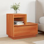 vidaXL Cabinet de chevet avec tiroir 2 Pièces Marron cire 60 x 34 x 51 cm