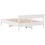 vidaXL Cadre de lit sans matelas blanc 135x190 cm bois de pin massif