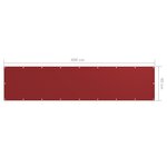 vidaXL Écran de balcon Rouge 90x400 cm Tissu Oxford