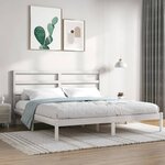 vidaXL Cadre de lit Blanc Bois de pin massif 200x200 cm