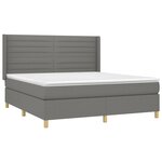 vidaXL Sommier à lattes de lit avec matelas Gris foncé 180x200cm Tissu