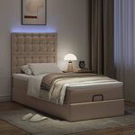 VidaXL Cadre de lit ottoman et matelas cappuccino 100x200cm similicuir