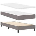 vidaXL Lit à ressorts avec matelas Taupe 90 x 190 cm tissu