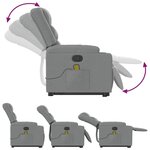 vidaXL Fauteuil de massage inclinable Gris clair Tissu