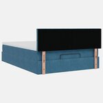 vidaXL Cadre de lit ottoman avec matelas bleu foncé 140x190 cm velours