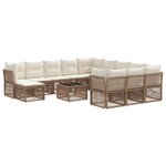 vidaXL Ensemble de canapé de jardin 13 Pièces Beige polyrotin