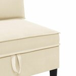 vidaXL Canapé central avec rangement Crème Velours