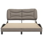 vidaXL Cadre de lit avec LED sans matelas Hvar taupe 140x200 cm tissu
