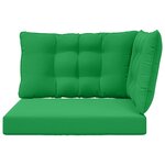 vidaXL Coussin de canapé d'extérieur 3 Pièces Vert Polyester