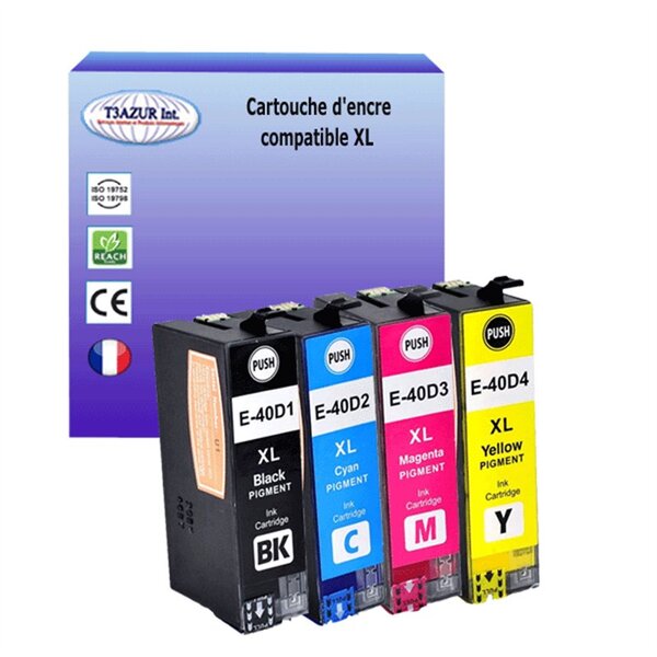 Lot de 4 Cartouches compatibles avec Epson T40D