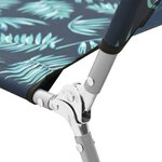 vidaXL Chaise longue pliable acier et tissu motif de feuilles