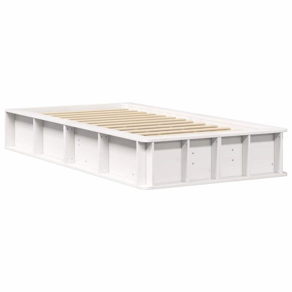 vidaXL Cadre de lit avec stockage Blanc 100 x 200 cm Bois massif