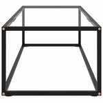 vidaXL Table basse Noir avec verre trempé 120x60x35 cm