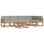 vidaXL Ensemble de canapés d'extérieur 6 Pièces Naturel et gris clair