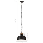 Vidaxl lampe suspendue industrielle 32 cm noir e27