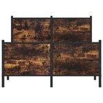 vidaXL Cadre de lit en métal sans matelas chêne fumé 120x200 cm