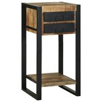 vidaXL Table d'appoint avec tiroir Marron Bois de manguier brut massif