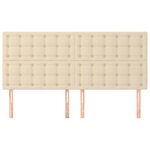vidaXL Tête de lit Crème 180x5x118/128 cm Tissu