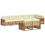 vidaXL Ensemble de canapés d'extérieur 8 Pièces Naturel et Crème
