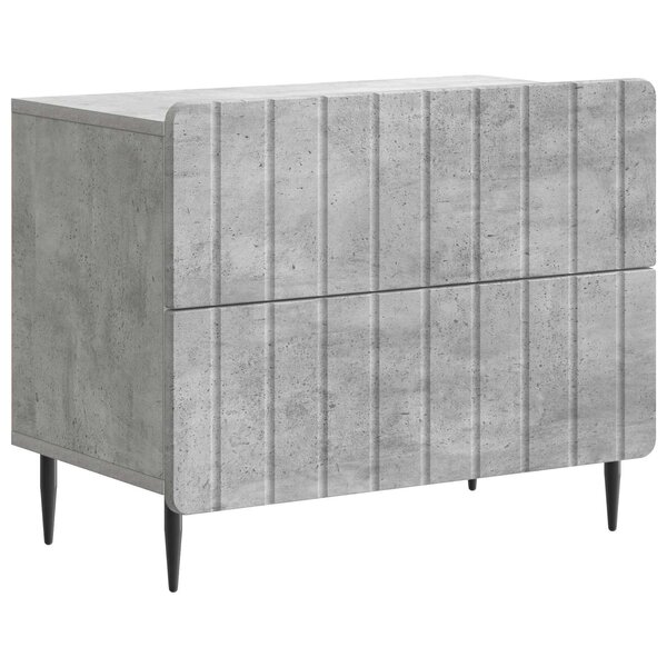 vidaXL Cabinet de chevet avec tiroir Gris béton 62 x 34 5 x 49 5 cm