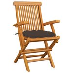 vidaXL Chaises de jardin avec coussins taupe 3 Pièces Bois de teck massif