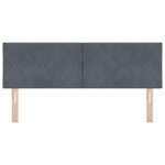 vidaXL Tête de lit Montage mural Géométrique Gris foncé 144 cm Velours