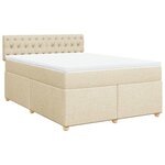 vidaXL Sommier à lattes de lit avec matelas Crème 160x200 cm Tissu