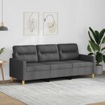 vidaXL Canapé à 3 places Gris foncé 180 cm Tissu