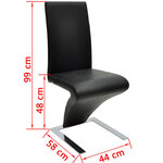 vidaXL Chaises à manger lot de 4 noir similicuir