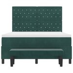 vidaXL Lit à Ressort avec Matelas & Banc Vert Foncé 160x200 cm Velours