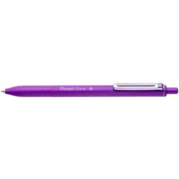 Stylo bille rétractable iZee pointe 1mm tracé 0 3 violet x 12 PENTEL