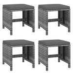 vidaXL Ensemble à dîner de jardin coussins 21 Pièces Gris Résine tressée