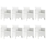 vidaXL Ensemble de Salle à Manger 9 Pièces de Jardin Gris Clair Poly Rotin