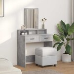 vidaXL Coiffeuse Gris béton 79 x 41 x 140 cm Bois d'ingénierie