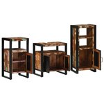 vidaXL Ensemble de mobilier de salle de bain 3 Pièces Bois Recyclé Solide