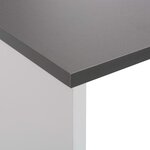 vidaXL Table de bar avec 2 dessus de table Blanc et gris 130x40x120 cm