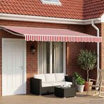vidaXL Auvent rétractable électrique Rouge et Blanc 4 5 × 3 m