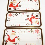 12 étiquettes adhésives de Noël - Père Noël rigolo