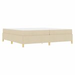 vidaXL Cadre de lit avec matelas Crème 200 x 200 cm tissu