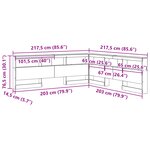 vidaXL Tête de lit de rangement avec étagère chêne artisanal 200 cm