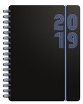 Agenda 'Black' format A6, 1 jour par page avec heures, 3 coloris aléatoire LETTS