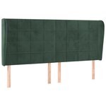 vidaXL Tête de lit avec oreilles Vert foncé 183x23x118/128 cm Velours