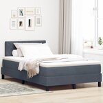 Lit avec sommier et matelas vidaXL Gris foncé Petit double Velours