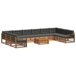 vidaXL Ensembles de canapés 11 pc Naturel et Anthracite