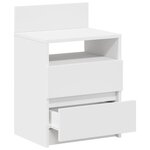 vidaXL Table de chevet avec 2 tiroirs blanc 40x33x60 cm