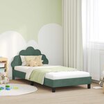 vidaXL Cadre de lit pour enfants avec tête de lit Vert Mer 90 x 190 cm