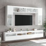 vidaXL Meubles TV muraux avec lumières LED 2 Pièces blanc 60x30x40 cm