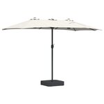 vidaXL Parasol de jardin Sable et anthracite 385 x 209 x 244 cm