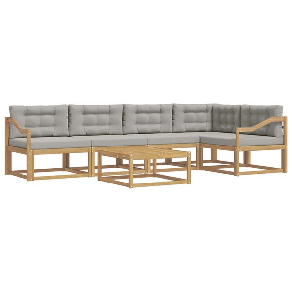 vidaXL Ensemble de canapés d'extérieur 6 Pièces Blanc et gris clair